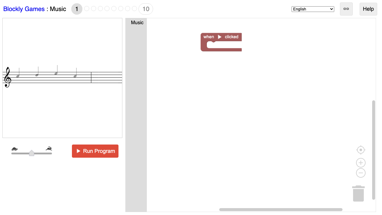 Blockly Games: Music game cover