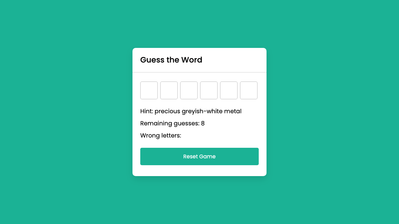 Guess a Word Game JavaScript | BishwanathKumarPanda game cover